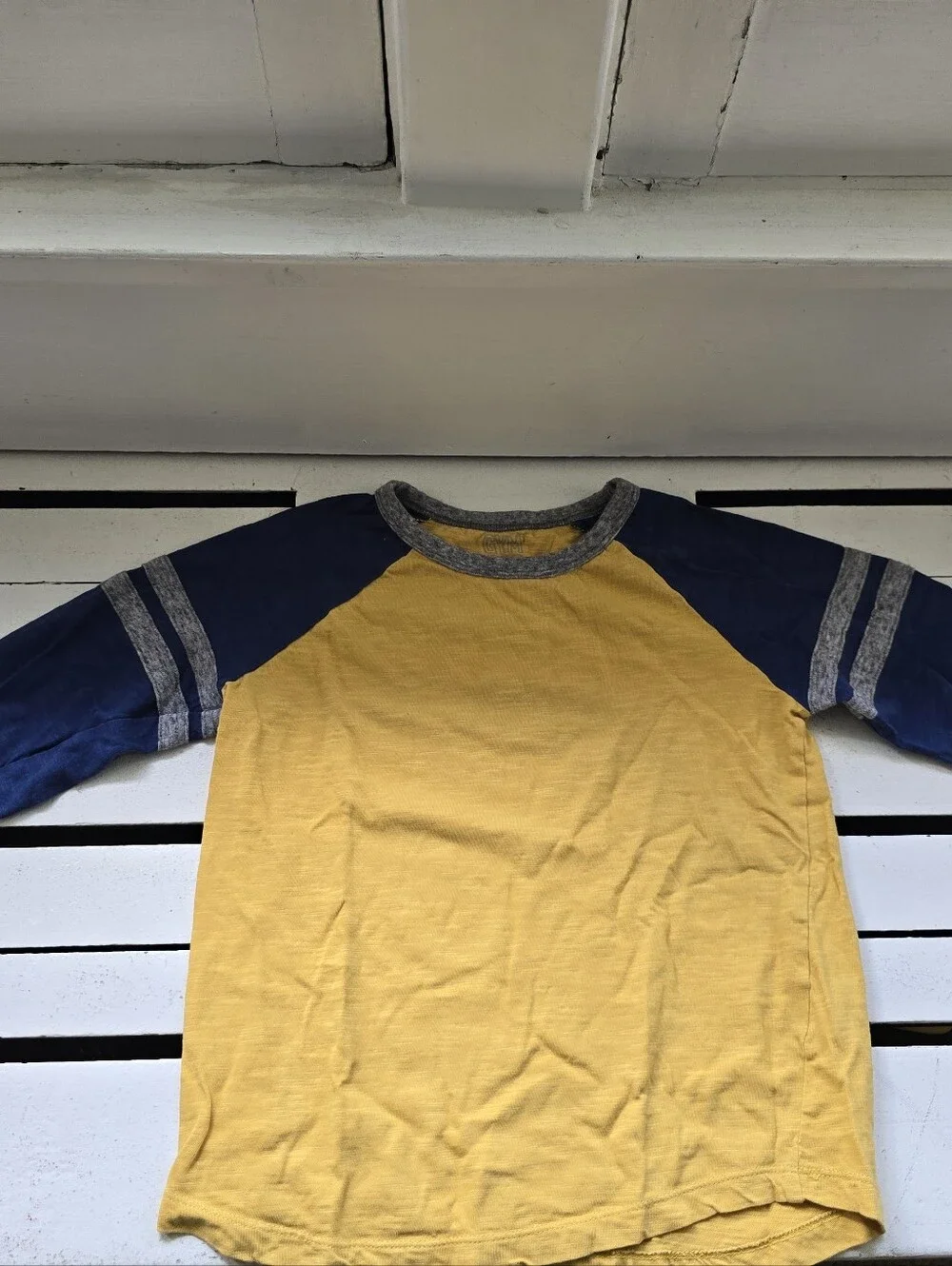 Gymboree Yellow and Blue Raglan Long Sleeve Tee